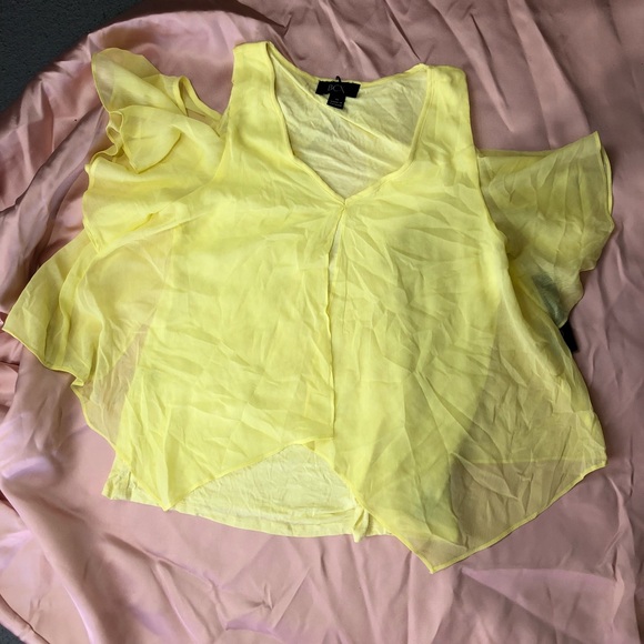 Juniors A. Byer Split Front Cold Shoulder  Blouse - Picture 2 of 3